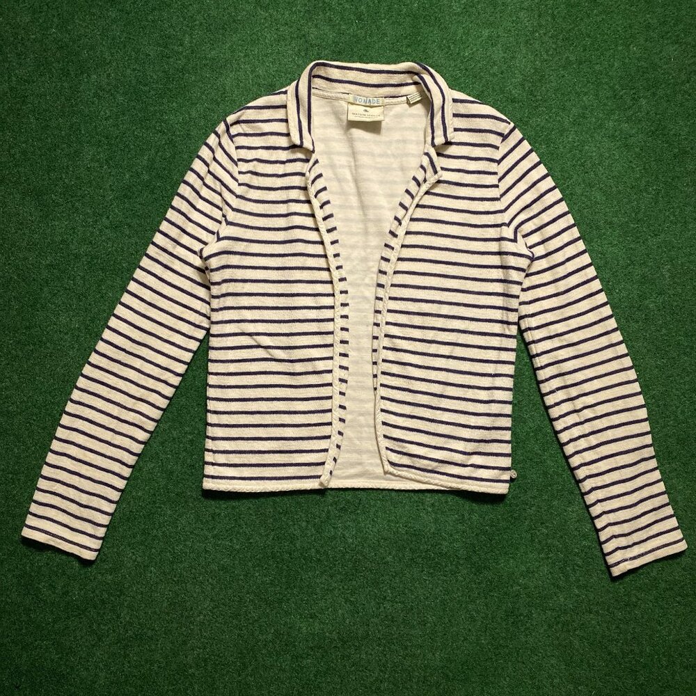 Women’s Maison Scotch & Soda NOMADE Strip Open-Front Cardigan Cream-White 1